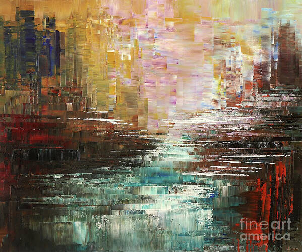 Abstract Poster featuring the painting Artist Whitewater by Tatiana Iliina