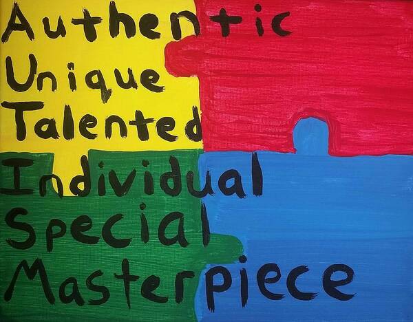 Autism Poster featuring the painting Autism Art by Vale Anoa'i