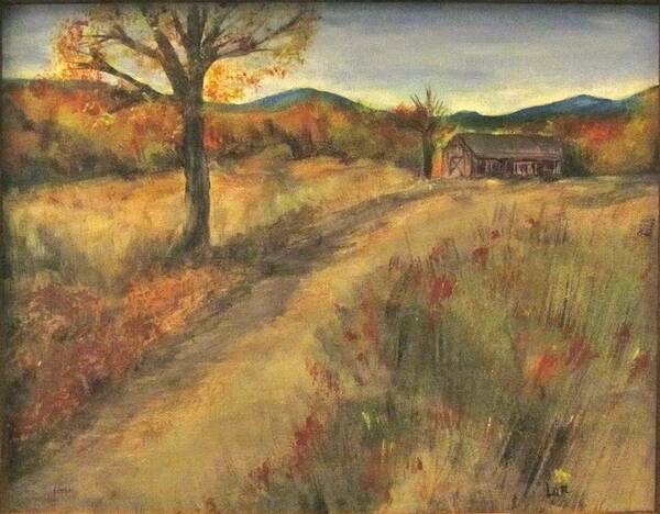 Fall Poster featuring the painting Autumn Barn by Lorraine Centrella