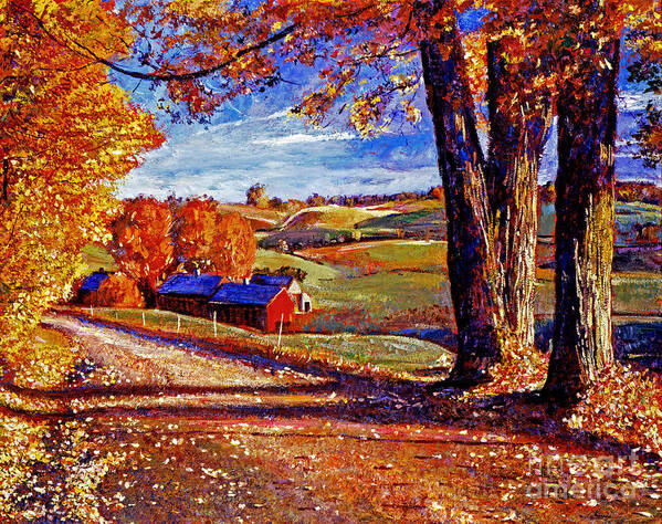 Autumn Poster featuring the painting Autumn Evening by David Lloyd Glover