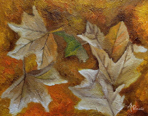 Autumn Poster featuring the painting Autumn Leaves by Angeles M Pomata