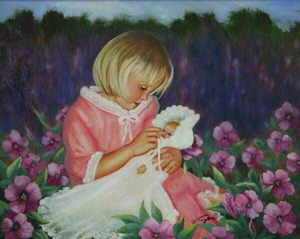 Portrait Poster featuring the painting Baby Doll by Joni McPherson