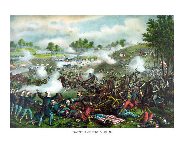 Civil War Poster featuring the painting Battle Of Bull Run by War Is Hell Store