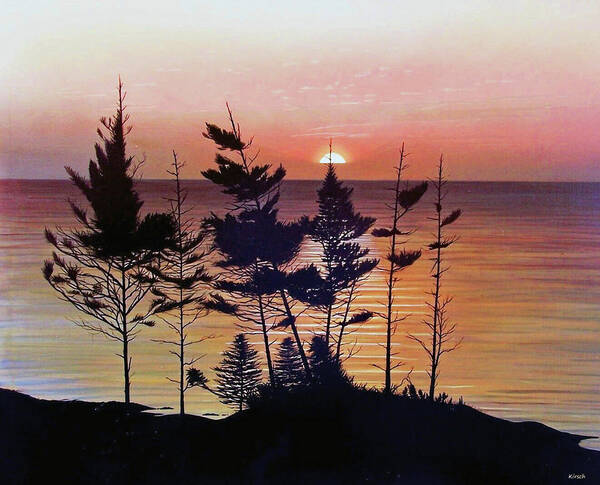 Bay Of Fundy Poster featuring the painting Bay of Fundy Sunset by Kenneth M Kirsch