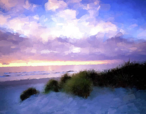 Digital Poster featuring the painting Beach Sawgrass by Gary Grayson