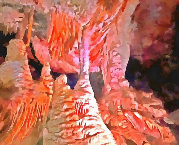 Art Poster featuring the photograph Beautiful red in a cave by Ashish Agarwal