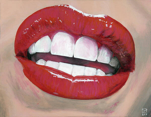 Lips Poster featuring the painting Beauty is Truth by Matthew Mezo