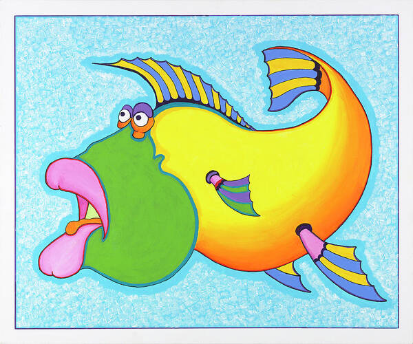 Fish Print Poster featuring the painting Billy Bass by Ian Turner