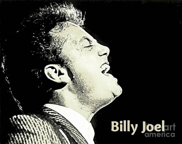 Billy Joel Poster Poster featuring the painting Billy Joel Poster by John Malone