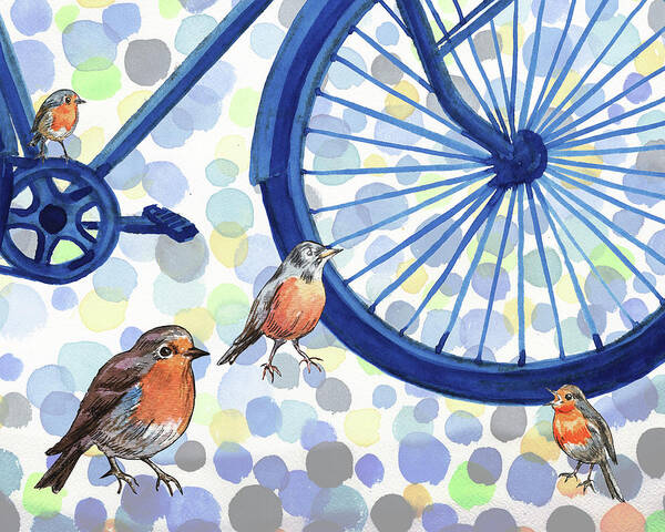 Rally Poster featuring the painting Birds Rally by Irina Sztukowski