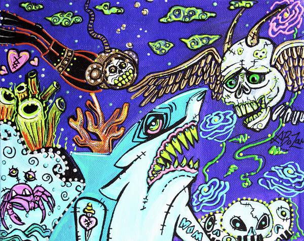 Black Tide Poster featuring the painting Black Tide by Laura Barbosa