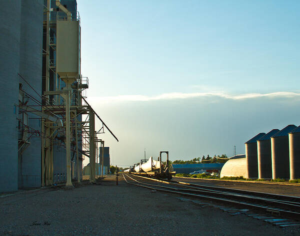 Rail Road Tracks Poster featuring the photograph Blades on the Rails 4 by Jana Rosenkranz