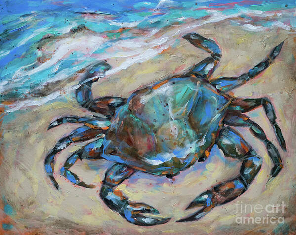 Crab Poster featuring the painting Blue Crab by Linda Olsen