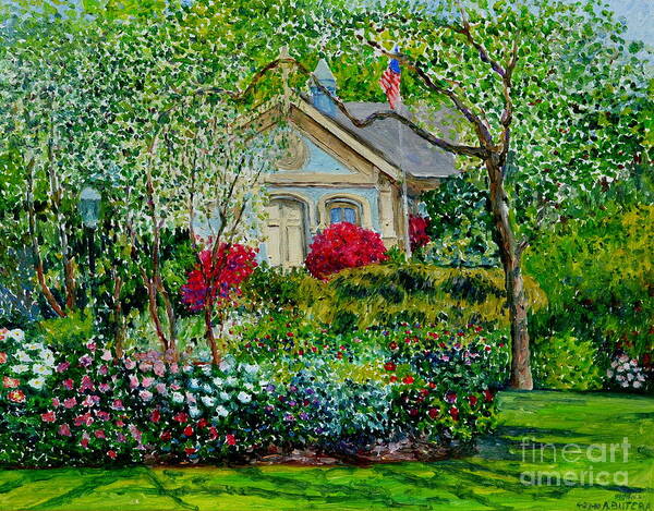 Botanical Garden Poster featuring the painting Botanical Garden, Azalea and Peonies by Anthony Butera