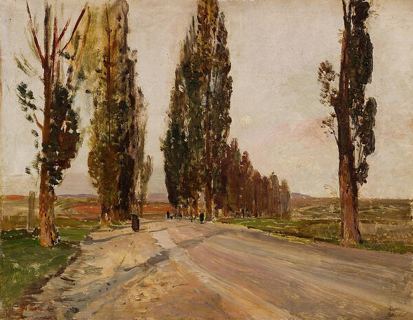 19th Century Art Poster featuring the painting Boulevard of Poplars near Plankenberg by Emil Jakob Schindler