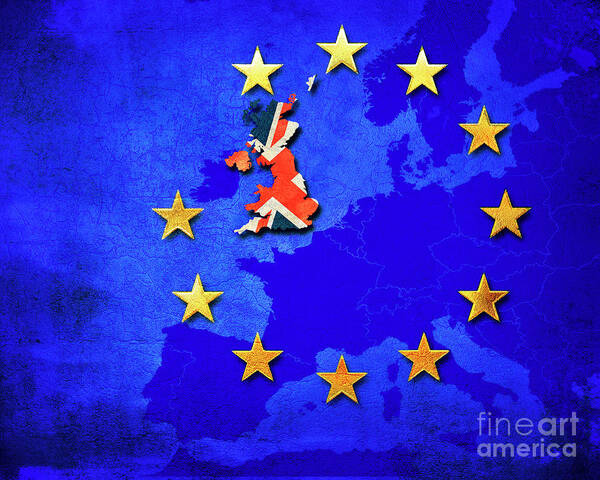 Nag004434b Poster featuring the digital art Brexit by Edmund Nagele FRPS
