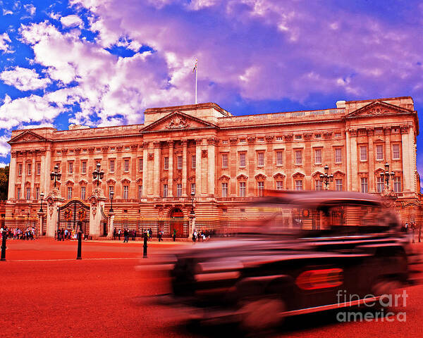 Buckingham Poster featuring the photograph Buckingham Palace with Black Cab by Chris Smith