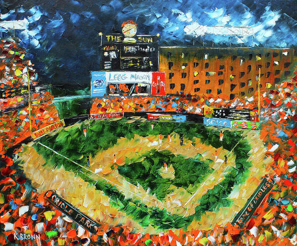 Baseball Poster featuring the painting Camden Yards by Kevin Brown