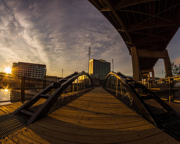 Buffalo Sunrise Poster featuring the photograph Canalside Dawn No 5 by Chris Bordeleau