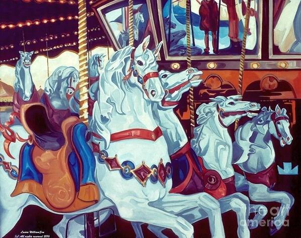 Horses Poster featuring the painting Carousel by Laara WilliamSen