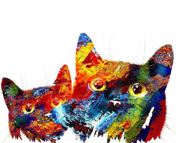 Cat Poster featuring the painting Cat 608 by Lucie Dumas