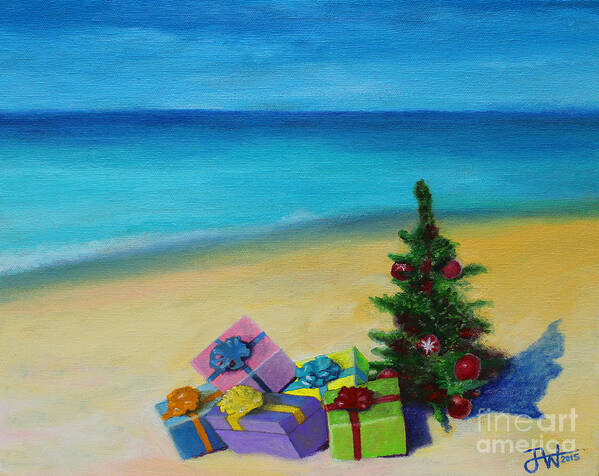 Christmas Poster featuring the painting Cayman Christmas by Jerome Wilson