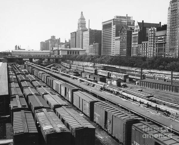 1960s Poster featuring the photograph CHICAGO: RAILYARD, c1960s by Granger