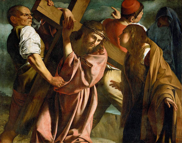 Orazio Gentileschi Poster featuring the painting Christ carrying the cross by Orazio Gentileschi