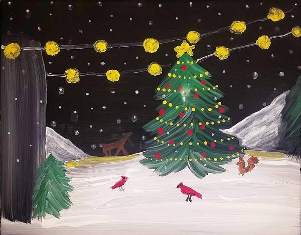 Christmas Poster featuring the painting Christmas Night by Vale Anoa'i