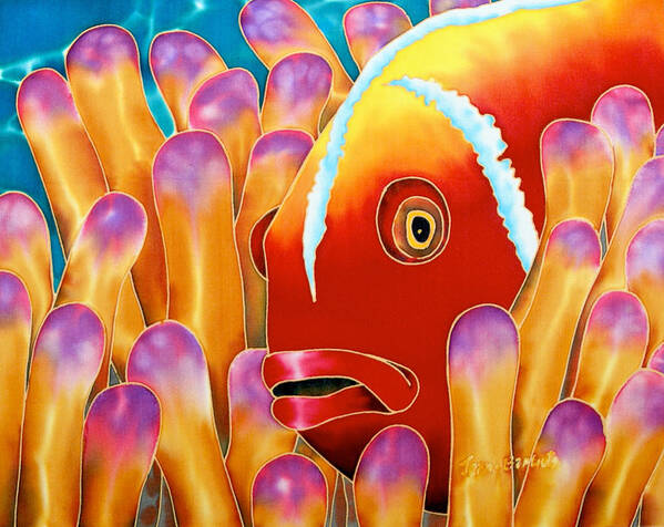 Fish Art Poster featuring the painting Clownfish #2 by Daniel Jean-Baptiste