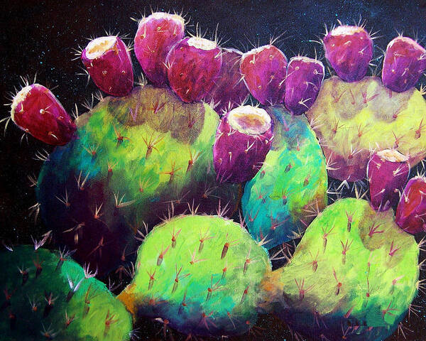 Cactus Poster featuring the painting Colorful Fruit by Candy Mayer