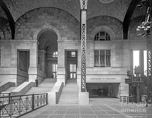 Penn Poster featuring the photograph Concourse exit to 33rd St by Russell Brown
