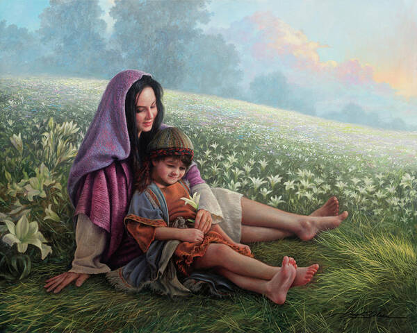 Jesus Poster featuring the painting Consider the Lilies by Greg Olsen