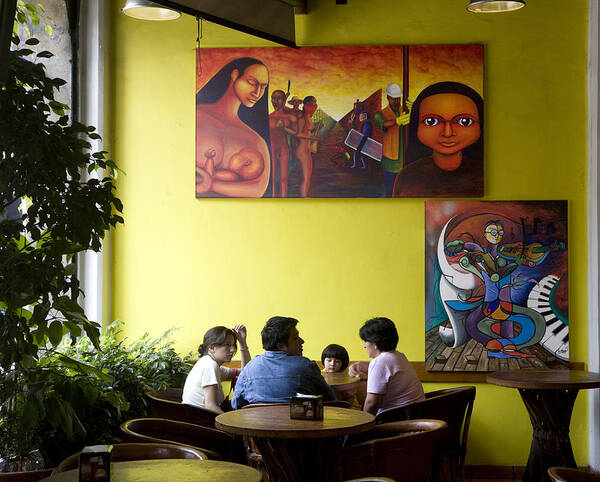 Contemporary Poster featuring the photograph Contemporary Art in Mexican Restaurant by Carl Purcell