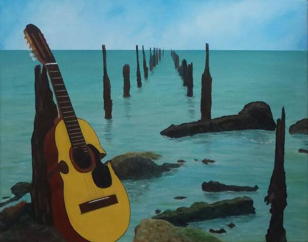 Seascape Poster featuring the painting Cuatro Seascape #2 by Tony Rodriguez
