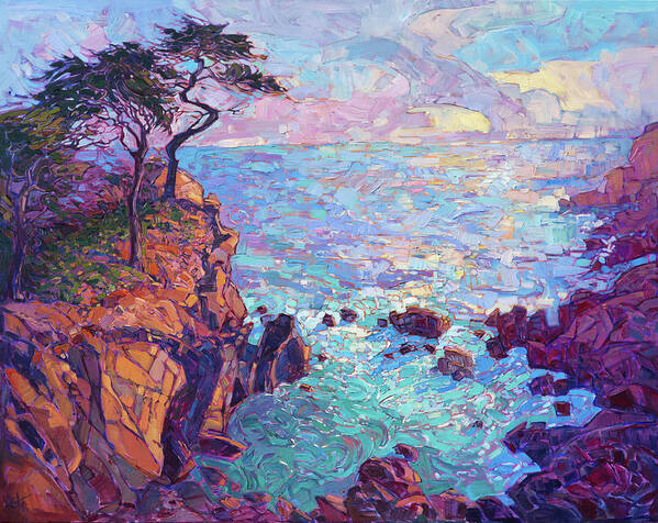 Monterey Poster featuring the painting Cypress Vista by Erin Hanson