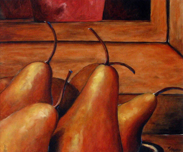 Pears Poster featuring the painting Delicious Pears by Richard T Pranke
