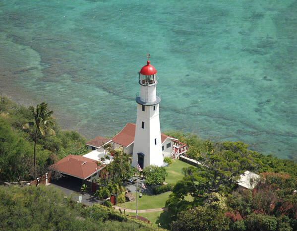 Lighthouse Poster featuring the photograph Diamond Head Lighthouse 2 by Carol Eliassen