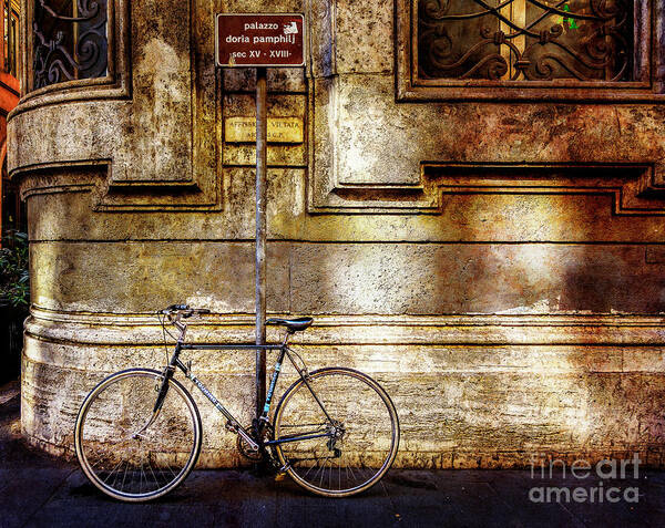 Italy Poster featuring the photograph Doria Pamphilj Bicycle by Craig J Satterlee