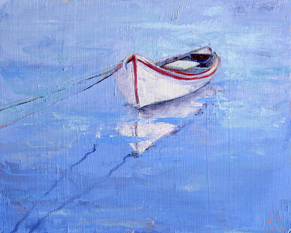 Row Poster featuring the painting Early Morning Stillness by Trina Teele