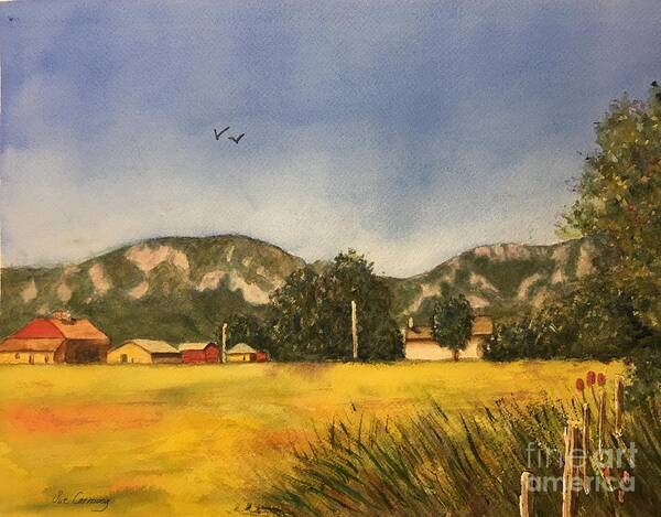 Farm Poster featuring the painting East Boulder Farm by Sue Carmony