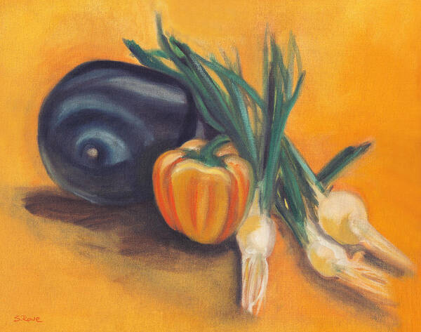 Oil Poster featuring the painting Eat Your Vegetables by Shawna Rowe