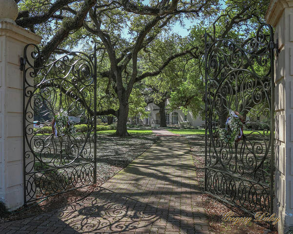 Ul Poster featuring the photograph Entrance Gate to UL Alum House by Gregory Daley MPSA