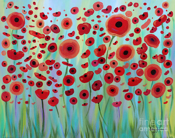 Poppy Poster featuring the painting Expressive Poppies by Stacey Zimmerman