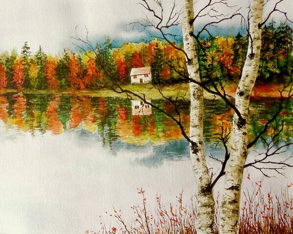 Landscape Poster featuring the painting Fall Splendour by Sher Nasser