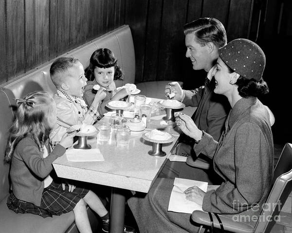 1950s Poster featuring the photograph Family Eating Ice Cream by H. Armstrong Roberts/ClassicStock