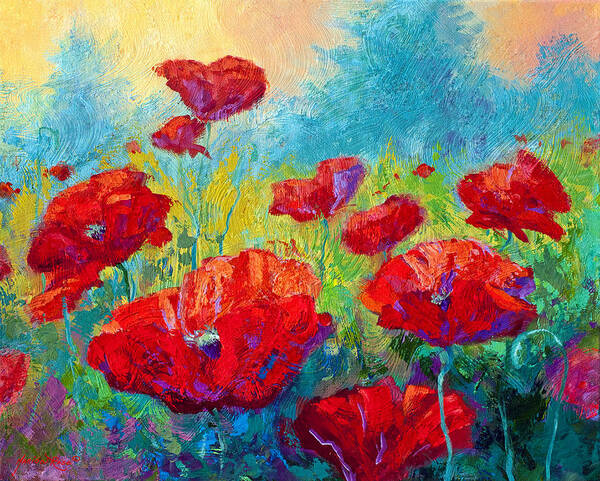 Poppies Poster featuring the painting Field Of Red Poppies by Marion Rose