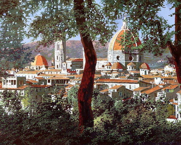 Landscape Poster featuring the painting Firenze by Guido Borelli