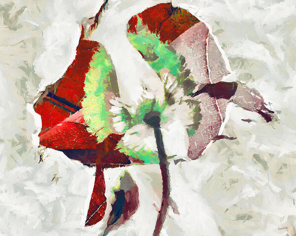 Flower Poster featuring the digital art Flower Abstract by SampadArt Gallery