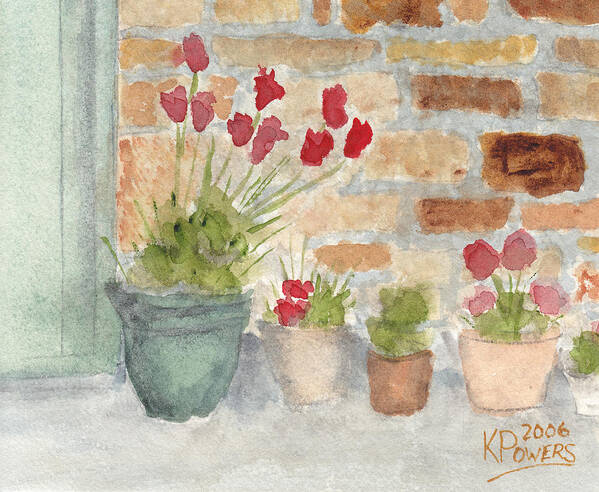 Flower Poster featuring the painting Flower Pots by Ken Powers